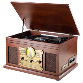 M506-fx Caymuller Bluetooth Record Player 10-in-1 3-speed Turntable With Speakers Lp To
