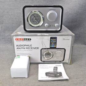 Cr3009a-bk-isolo Crosley Audiophile Am/fm Receiver And Ipod Dock Working Used