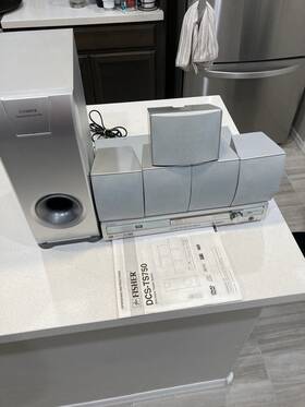 Dcs-ts750 Fisher Home Stereo System Subwoofer With 5 Speakers