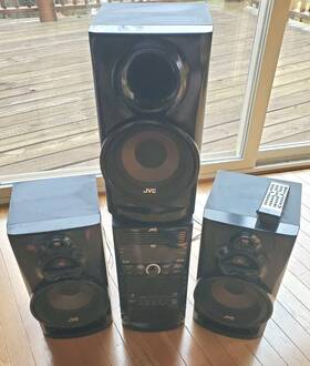 Dx-j21 Jvc Shelf Stereo Compact Component System 5 Cd Cassette Player Works