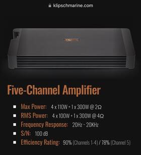 Kmc5pa Klipsch 5 Channel Amp For Mastercraft Boats