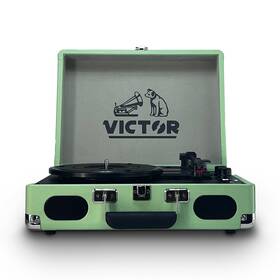 Vsrp-850b-mt Naxa Electronics Victor Metro Plus Portable Dual Bluetooth Suitcase Turntable 3-speed Vinyl