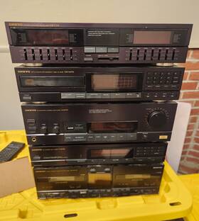 Onkyo A-m70 2-ch Stereo Receiver Stack Bundle Am/fm Cd Cassette Eq Remote