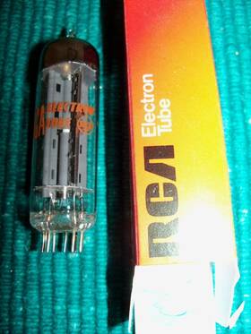 6ca4 Rca Tube Good 59/59 Large Round Getter Nib