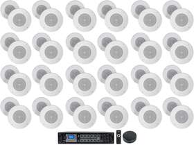 Rcs350-6 Rockville 24 Mc80 Wiim Commercial Amp Wifi Receiver 48 8 Inch Pa Ceiling Speakers For Office