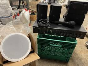 Rcs80-1 Rockville Commercial Receiver 60w 70v With 8 Speakers And Mic