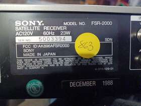 Fsr-2000 Sony Fsr2000 Satellite Receiver Model#fsr-2000 Vintage Tested Working Well Made In Japan