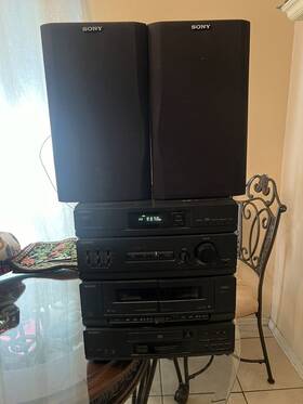 Hcd-d108g Sony Vtg. Compact Disk Dual Tape Deck Am/fm Receiver With Speakers