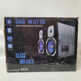 Mb5000 Technical Pro Glass Breaker Bluetooth Wireless Speaker Set - Black