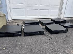030693 Yamaha Lot Of 7 Electronics Receivers Dvd Subwoofer Cd Players Vintage Units