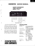 Onkyo TX-36, Quartz Synthesized Tuner Amplifier Service Manual. Fixed Price $20.00.
