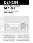Denon DRA-685 Receiver Owners Manual. Fixed Price $22.24.