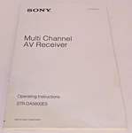 Original Sony Av Receiver STR-DA5600ES English 178 Pg Instruction Manual. Fixed Price $20.00.