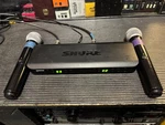 Shure BLX88 H8 Dual Ch Wireless Receiver 518-542MHZ W/two PG88 Mic Armens. Fixed Price $265.00.