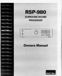 Rotel RSP-980 Surround Processor Owners Manual. Fixed Price $22.24.