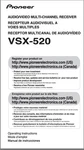 Pioneer VSX-520 Receiver Owners Manual, Users Operating Instructions. Fixed Price $19.95.