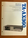 Original Marketing Brochure Sony TA-AX360 Integrated Amplifier D631. Fixed Price $17.95.