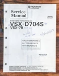 Pioneer VSX-D704S VSX-79 Receiver Service Manual *original*. Fixed Price $19.97.