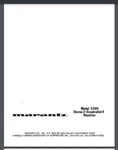 Marantz 4300 Stereo + Quadradial Receiver Owner Manual 22 Pages Comb Bound. Fixed Price $13.50.