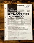 Pioneer PD-M600 PD-M700 Cd Player Service Manual *original* #1. Fixed Price $24.97.