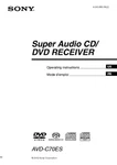 Sony AVD-C70ES Home Theater System Owners Manual. Fixed Price $22.24.