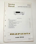 Marantz Model Receiver Service Manual SR-92MKII Spec Sheet Schematic D1335. Fixed Price $85.00.