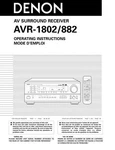 Denon AVR-882 AVR-1802 Receiver Owners Manual. Fixed Price $22.24.