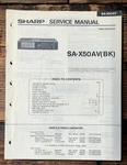 Sharp SA-X50AV Amplifier / Receiver Service Manual *original*. Fixed Price $14.97.