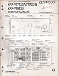 Service Manual For Kenwood KRF-V7773D, KRF-V9993D. Fixed Price $15.00.