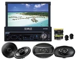 Absolute AVH-9000 7" In-dash W/ Pioneer TS-G1620F 6.5" TS-A6966R 6X9" & TW600. Fixed Price $199.99.