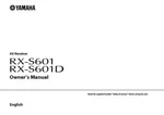 Yamaha RX-S601D Receiver Owners Manual. Fixed Price $22.24.