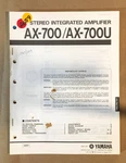 Yamaha AX-700U Amplifier Service Manual *original*. Fixed Price $24.97.
