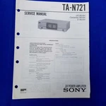 Sony TA-N721 Service Manual Original Paper Oem Repair Guide Usa. Fixed Price $19.96.