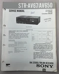 Sony STR-AV67 Original Service Manual Free Shipping. Fixed Price $18.00.