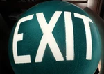Vintage Industrial Green Glass Exit Globe Theater Sign Light Fixture Mcm Nice!. Fixed Price $175.00.