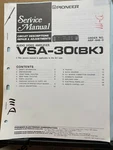 Original Service Manual For The Pioneer VSA-30 Bk Audio Video Receiver Repair. Fixed Price $8.98.