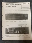 Kenwood KR-A4070 Service Manual Original W/schematics, Diagrams, Part List. Fixed Price $14.97.