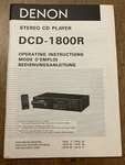 Denon DCD-1800R Player Operating Instructions Vintage Oem Original. Fixed Price $19.99.