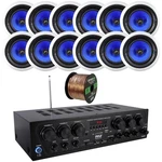 Pyle PTA62BT Bluetooth Receiver Bundle W/ 12X 8" Full Range Stereo Speaker, Wire. Fixed Price $682.49.
