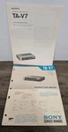 Sony TA-V7 Amplifier Operating Instructions & Service Manual Original Paperwork. Fixed Price $17.99.
