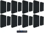 Rockville Zone 8 Ch. RECEIVER+(16) Black Slim Wall Speakers For Restaurant. Fixed Price $829.95.