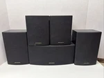 5 Piece Optimus HTS-102 Speaker System Vat No. 31-3043. Fixed Price $24.99.