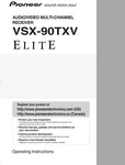 Pioneer VSX-90TXV Receiver Owners Manual. Fixed Price $19.99.
