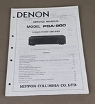 Denon Stereo Power Amplifier POA-800 Service Manual D-4075. Fixed Price $64.95.