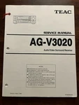 Teac AG-V3020 Audio Video Surround Receiver Service Manual Oem Vintage Schematic. Fixed Price $40.00.