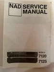 Nad Model 7120 7125 Stereo Receiver Service Manual. Fixed Price $24.95.