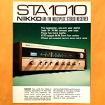 Original Nikko STA-1010 Am/fm Multiplex Stereo Receiver Brochure. Fixed Price $14.95.