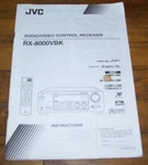 Jvc Audio/video Control Receiver RX-8000VBK Operating Instructions LVT0427-001A. Fixed Price $11.95.