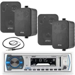 Pyle Bluetooth Usb White Radio, Antenna, Enrock 4" Box Speakers. Fixed Price $145.49.
