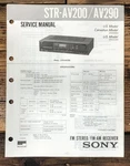 Sony STR-AV200 STR-AV290 Receiver Service Manual *original*. Fixed Price $14.97.